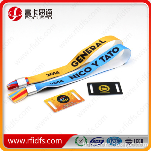 September promotion NTAG213 NFC fabric wristband with customized design